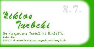 miklos turbeki business card